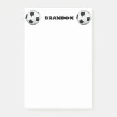 Jongens Voetbal Zwart Stijlvolle Custom Name Kinde Post-it® Notes (Voorkant)