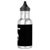 Jongens Voetbal Zwart Stijlvolle Custom Name Kinde Waterfles (Rechts)