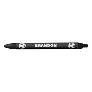 Jongens Voetbal Zwart Stijlvolle Custom Name Kinde Zwarte Inkt Pen