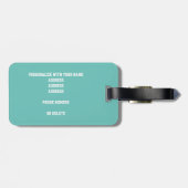 jongens voetballen patroon monogrammen bagagelabel (Achterkant horizontaal)