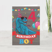 Jongens-vogelkaart - Dinosaur-feestdag Kaart (Voorkant)