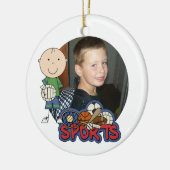 Jongens Volleybal Gepersonaliseerd Foto Ornament (Links)