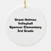 Jongens Volleybal Gepersonaliseerd Foto Ornament (Achterkant)