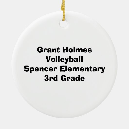 Jongens Volleybal Gepersonaliseerd Foto Ornament (Achterkant)