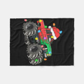 Jongens Vrolijke Kerstmis Monster Truck Santa Hat Fleece Deken (Voorkant (Horizontaal))