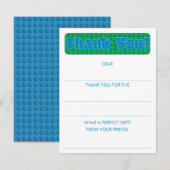 Jongens vullen het bouwblok bedankt notitiekaartje (Voorkant / Achterkant)