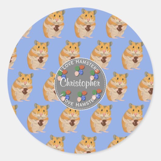 Jongens waar ik van hou, pastpatroon ronde sticker (Voorkant)