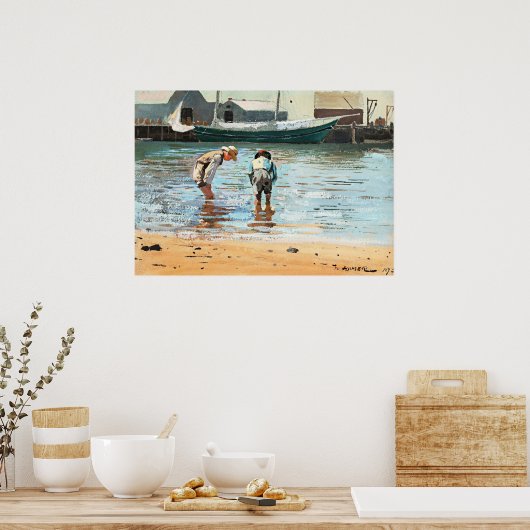Jongens wadend, beroemd kunstwerk van Winslow Home Poster (Keuken)
