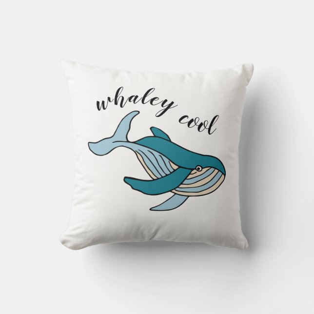Jongens walvis 'Whaley Cool' Kussen (Voorkant)