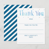 Jongens Watercolor Vul de lege bedankbrief C Notitiekaartje (Voorkant / Achterkant)