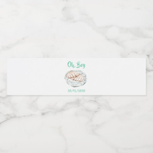 Jongens Waterfles Etiket (Enkel label)