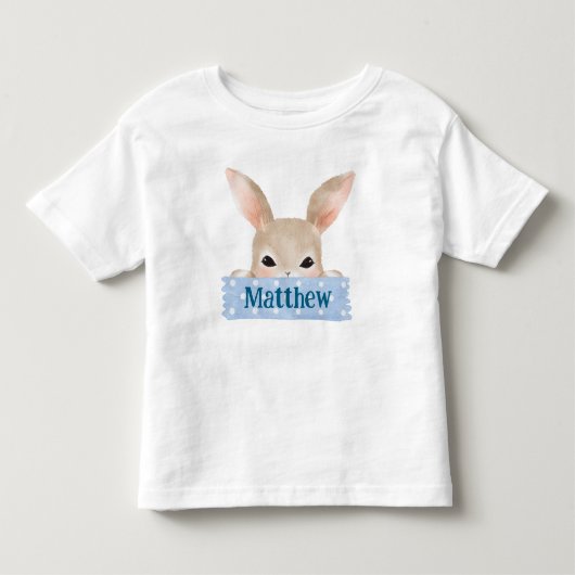 Jongens Waterverf Blauw Paashaas  Kinder Shirts (Voorkant)