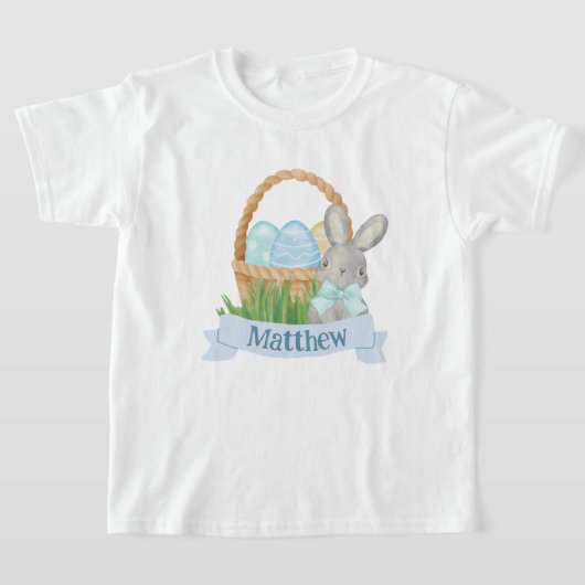 Jongens Waterverf Blauwe Paasmand T-shirt (Laagn)