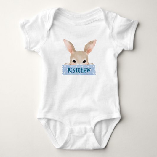 Jongens Waterverf Blue Easter Bunny Romper (Voorkant)