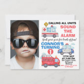 Jongens Waterverf Foto Vervoer 1e verjaardag Kaart (Voorkant)