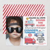 Jongens Waterverf Foto Vervoer 1e verjaardag Kaart (Voorkant / Achterkant)