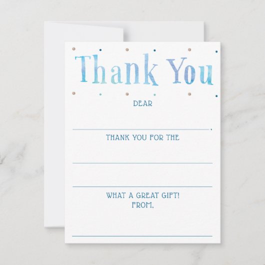 Jongens Waterverf invullen blanco dank je opmerkin Notitiekaartje (Voorkant)