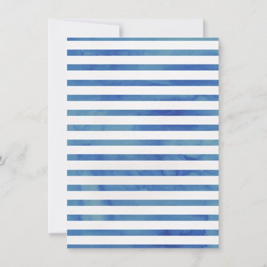 Jongens Waterverf Nautische Verjaardagsuitnodiging Kaart (Achterkant)