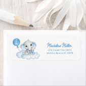 Jongens Waterverf Olifant Baby shower Etiket (Insitu)