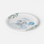 Jongens Waterverf Olifant Baby shower Papier Bord (Gekanteld)