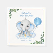 Jongens Waterverf Olifant Baby shower Servet (Voorkant)