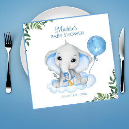 Jongens Waterverf Olifant Baby shower Servet