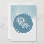 Jongens Waterverf Triceratops Dinosaurus 1e Verjaa Kaart (Achterkant)