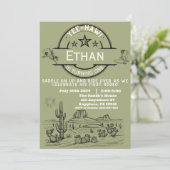 Jongens Western Eerste Rodeo Eerste Verjaardag Kaart (Staand voorkant)