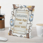 Jongens Western Rustic Little Cowboy Rodeo Reclamebord Met Voetstuk (Insitu)