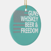 Jongens Whiskey Beer en Freedom Cool USA American Keramisch Ornament (Rechts)