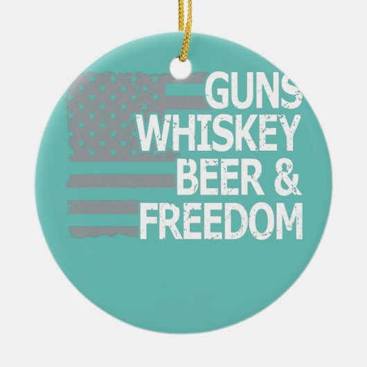 Jongens Whiskey Beer en Freedom Cool USA American Keramisch Ornament (Voorkant)