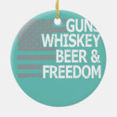 Jongens Whiskey Beer en Freedom Cool USA American Keramisch Ornament (Achterkant)