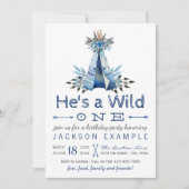 Jongens Wild One Birthday Party Eerste Verjaardag Kaart (Voorkant)