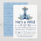 Jongens Wild One Birthday Party Eerste Verjaardag Kaart (Voorkant / Achterkant)