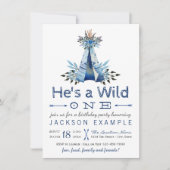 Jongens Wild One First Birthday Party Uitnodiginge Kaart (Voorkant)