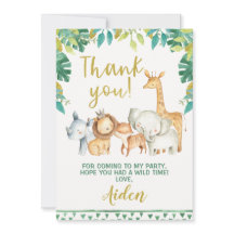 Jongens Wild One Safari Dank Je Kaart