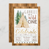 Jongens Wild One Tribal TeePee Eerste Verjaardag Kaart (Voorkant / Achterkant)