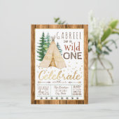 Jongens Wild One Tribal TeePee Eerste Verjaardag Kaart (Staand voorkant)