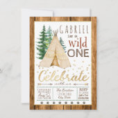 Jongens Wild One Tribal TeePee Eerste Verjaardag Kaart (Voorkant)