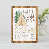 Jongens Wild One Tribal TeePee Eerste Verjaardag Kaart (Staand voorkant)