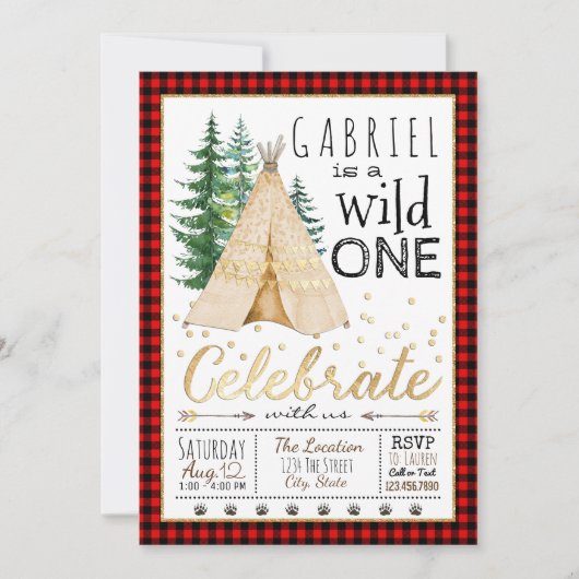 Jongens Wild One Tribal TeePee Eerste Verjaardagsf Kaart (Voorkant)