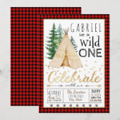 Jongens Wild One Tribal TeePee Eerste Verjaardagsf Kaart (Voorkant / Achterkant)