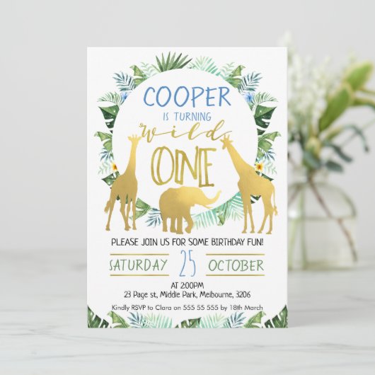 Jongens Wilde Eenhoevige Gouddieren Kaart (Staand voorkant)