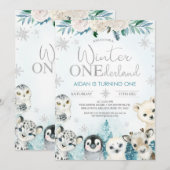 Jongens Winter Dieren Winter Nederland Verjaardag Kaart (Voorkant / Achterkant)