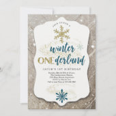 Jongens Winter ONEderland thema eerste verjaardags Kaart (Voorkant)