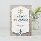 Jongens Winter ONEderland thema eerste verjaardags Kaart (Staand voorkant)
