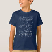 Jongens Winter Wonderland Kerstmis T-Shirt Blue (Voorkant)