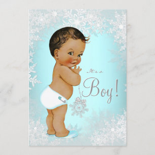 Jongens Winter Wonderland Sneeuwvlok Baby Shower Kaart