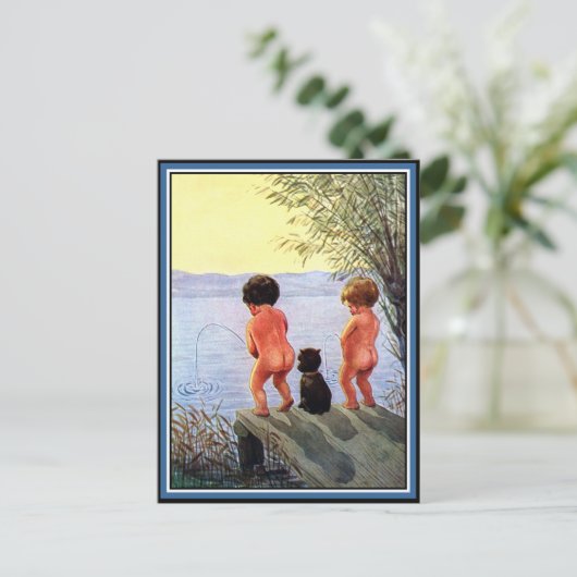 "Jongens worden jongens" Briefkaart (Staand voorkant)