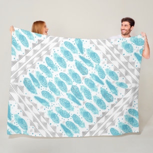 Jongens Zaal Modern Abstract Veer Patroon Fleece Deken